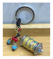 Metal Tibet Dua Çarkı Anahtarlık
