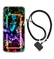 Huawei P20 Lite Mate 10 20 Lite Pro P40 Lite KılıfBoyun Askılı Silikon Butterfly Neon 1684