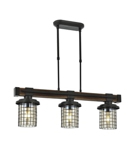 AVONNI AV-60002-3EY Eskitme Kaplama Modern Avize E27 Metal Ahşap Cam 75x15cm