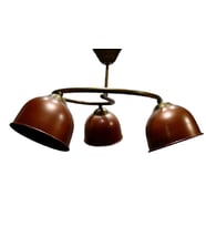 MYLİGHTS   BAKIR  ÜÇLÜ METAL AVİZE  RUSTİK VİNTAGE AVİZE (Altın-Siyah)