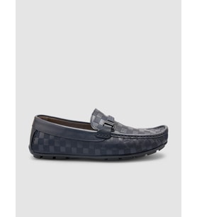 %100 Hakiki Deri Lacivert Toka Detaylı Erkek Loafer