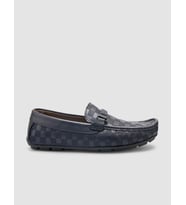 %100 Hakiki Deri Lacivert Toka Detaylı Erkek Loafer