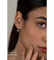 Union Swarovski Zirconia Kadın 0.92 Karat Pırlanta Montür Tektaş Gümüş Küpe