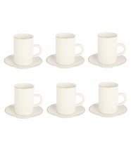 Vitale Porselen Double 6lı Kahve Fincanı Seti MTFK.0111 (Beyaz)