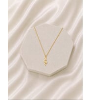 Kişiye Özel 925 Ayar Gümüş Minimal Yılan Figürlü Kolye (Gold)