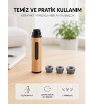 Ahşap Görünümlü Mini Küllük Taşınabilir Kompakt Tasarım 3 Farklı Uç Seçeneği