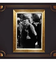 Altın Varaklı Çerçeveli Paspartulu Atatürk Tablo TR0600 (Gold)