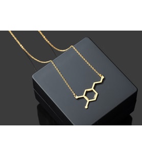 DOPAMIN HORMUNU MOLEKUL 925 AYAR GÜMÜŞ KOLYE,GÜMÜŞ,ROSE GOLD,ALTIN KAPLAMA KOLYE