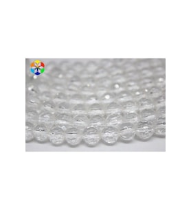 Bileklik Boy Kristal Kuvars Taşı Faset Kesim Yarım Dizi 8mm (18CM UZUNLUĞUNDADIR)