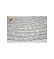 Bileklik Boy Kristal Kuvars Taşı Faset Kesim Yarım Dizi 8mm (18CM UZUNLUĞUNDADIR)