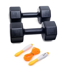 Ps Spor 3 kg Dambıl x 2 Adet = 6 kg + Sayaçlı Atlama Ipi