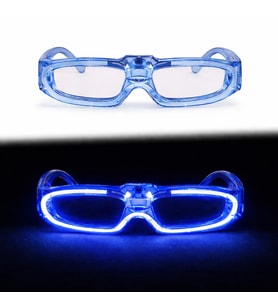 Mavi LED Işıklı Parti Gözlüğü 3 Modlu? Glow & Gece Eğlence Gözlüğü