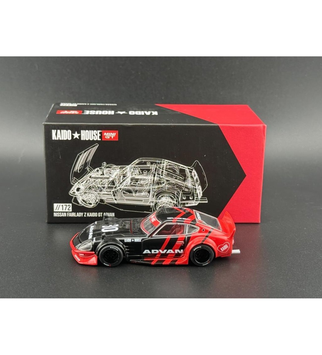 Mini GT 172 Nissan Fairlady Z Kaido GT ADVAN 1/64 Model Araba