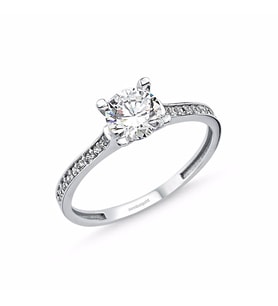 Beyaz Altın Tektaş Yüzük 0.65 karat Zirconia