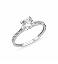 Beyaz Altın Tektaş Yüzük 0.65 karat Zirconia (Çok Renkli)
