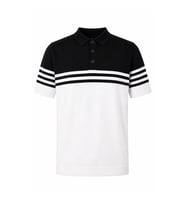 Trender Yarım Fermuarlı Siyah - Beyaz Erkek Polo Yaka T-shirt 17406