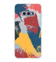 Samsung Galaxy S10E Kapak Brush Stroke Tasarımlı Şeffaf Silikon Kılıf
