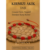 Sertifikalı Kırmızı Akik Taşı Bileklik Cesaret Verir ve Negatif Enerjiye Karşı Kalkan Oluşturur (Çok Renkli)
