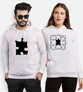 Tshirthane Eksik Parçam Puzzle Sevgili Kombinleri Kapüşonlu Kombini (Tek Ürün Fiyatıdır.)