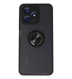 Durukar® Realme C53 Kılıf Montreal Yüzüklü Silikon Kapak - Siyah
