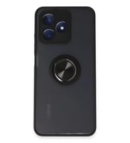 Durukar® Realme C53 Kılıf Montreal Yüzüklü Silikon Kapak - Siyah