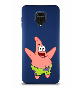 Xiaomi Redmi Note 9S Soft Premier Kapak Patrick Yıldız Tasarımlı Silikon Kılıf - Lacivert (Şeffaf)