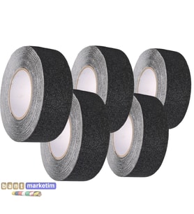 5 Adet Merdiven Ve Zemin Kaydırmaz Kaymaz Bant 50mm X 25mt Siyah