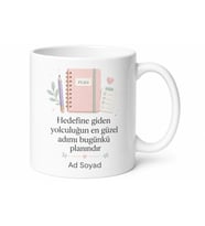 İsme Özel Planlayıcı Yazılı Kupa Bardak Özel Tasarım Baskılı Hediye