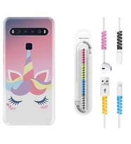 TCL 10L 10 Plus 10SE 20E 20SE 30SE L7 Kılıf Kablo Koruma Spiral Silikon Sweety Unicorn 1737