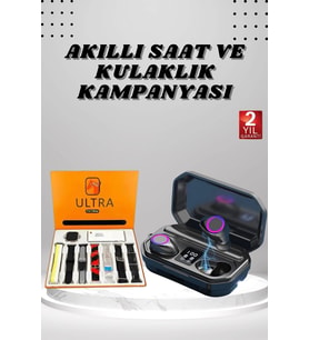 Yeni Nesil Akıllı Saat Bluetooth Kulaklık Kampanyası Dijital Göstergeli Powerbankli