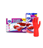 M Beden Temizlik ve Bulaşık Eldiveni - Doğal Pamuk Astarlı - Plastik