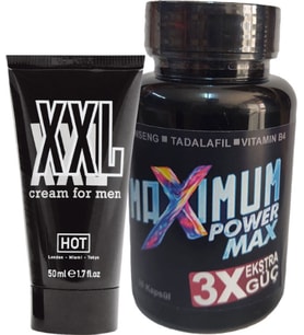 Hotxxl 50 Ml Erkeğe Hacimdestek Kremi + 1 Adet 3X Black Box Maximum 30 Lu Set