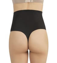 Fabony Bayan Lazer Kesim Yüksek Bel String Külot Korse 2010B (Siyah)