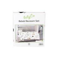 Bebek Nevresim Seti (Beyaz-Krem)