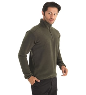 Crozwise Yarım Fermuarlı - Erkek Haki Spor Polar - 6036-04