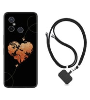 Xiaomi Redmi 12C Kılıf Silikon Boyun Askılı İpli Desenli Silikon Plane Heart 1721