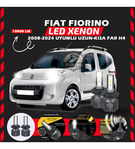 Fiat Fiorino 2008-2024 Uzun - Kısa Far Uyumlu Şimşek Etkili Led Xenon Premium Series H4