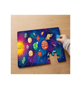 Güneş Sistemi Tasarımlı 24 Parça Ahşap Çocuk Puzzle