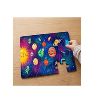 Güneş Sistemi Tasarımlı 24 Parça Ahşap Çocuk Puzzle