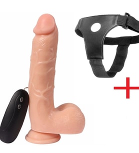 Dildo Series Adam 21 cm Realistik Titreşimli Kemerli Penis