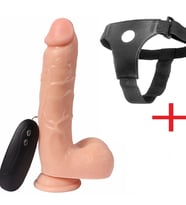 Dildo Series Adam 21 cm Realistik Titreşimli Kemerli Penis