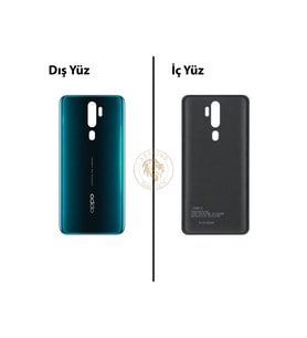 Oppo A9 2020 Yeşil Uyumlu Arka Kapak Arka Cam Batarya Pil Kapağı Lazer Kesim Back Cover