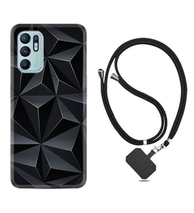 Oppo Reno 6 Kılıf Silikon Boyun Askılı İpli Desenli Silikon Prizmalar 1782