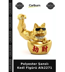 Özel Üretim Dekoratif Şans Hediyelik Ev Aksesuarı Biblo Polyester Şanslı Kedi Figürü Alk2271