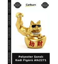 Özel Üretim Dekoratif Şans Hediyelik Ev Aksesuarı Biblo Polyester Şanslı Kedi Figürü Alk2271