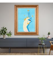 Altın Varaklı Paspartulu Çerçeveli  Tablo nat1722