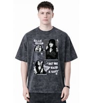 Billie Eilish Hit Me Hard And Soft Şarkıcı Baskılı Unisex Oversize Eskitme Yıkamalı Tişört