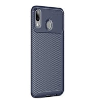 Huawei Y7 Prime 2019 Karbon Desenli Negro Silikon Kılıf (Lacivert)