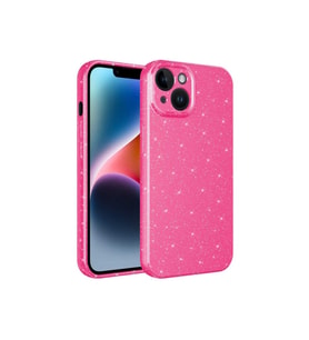 Apple iPhone 14 Plus Uyumlu Kılıf Kamera Korumalı Simli Lüks Zore Koton Kapak (K.Pembe)
