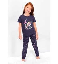 Roly Poly 2451 Kız Çocuk Be Happy Stay Cool Kısa Kol Pijama Takımı (Antrasit)